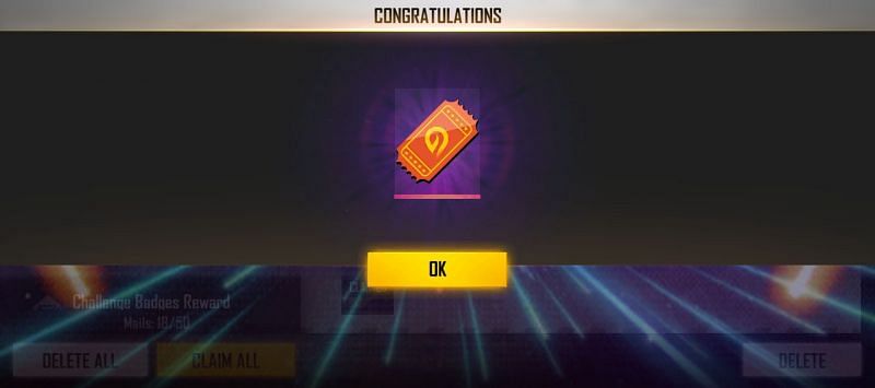The vouchers can be attained from mail (Image via Free Fire)
